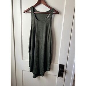 Womens 2XL Olive Green Heathered Racerback Tank‎ Top Casual Athletic